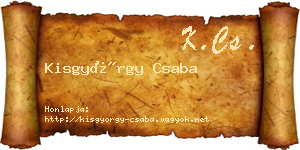 Kisgyörgy Csaba névjegykártya