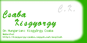 csaba kisgyorgy business card